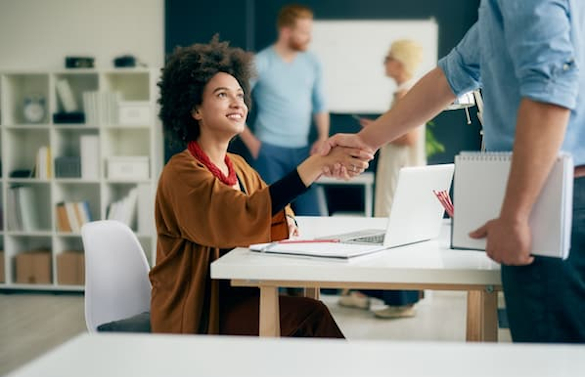 Woman Shaking Hands